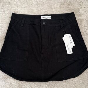 Zara Black Denim Mini Skirt - XL